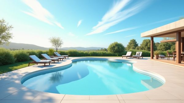 Créez votre oasis avec une piscine coque et sa plage contemporaine